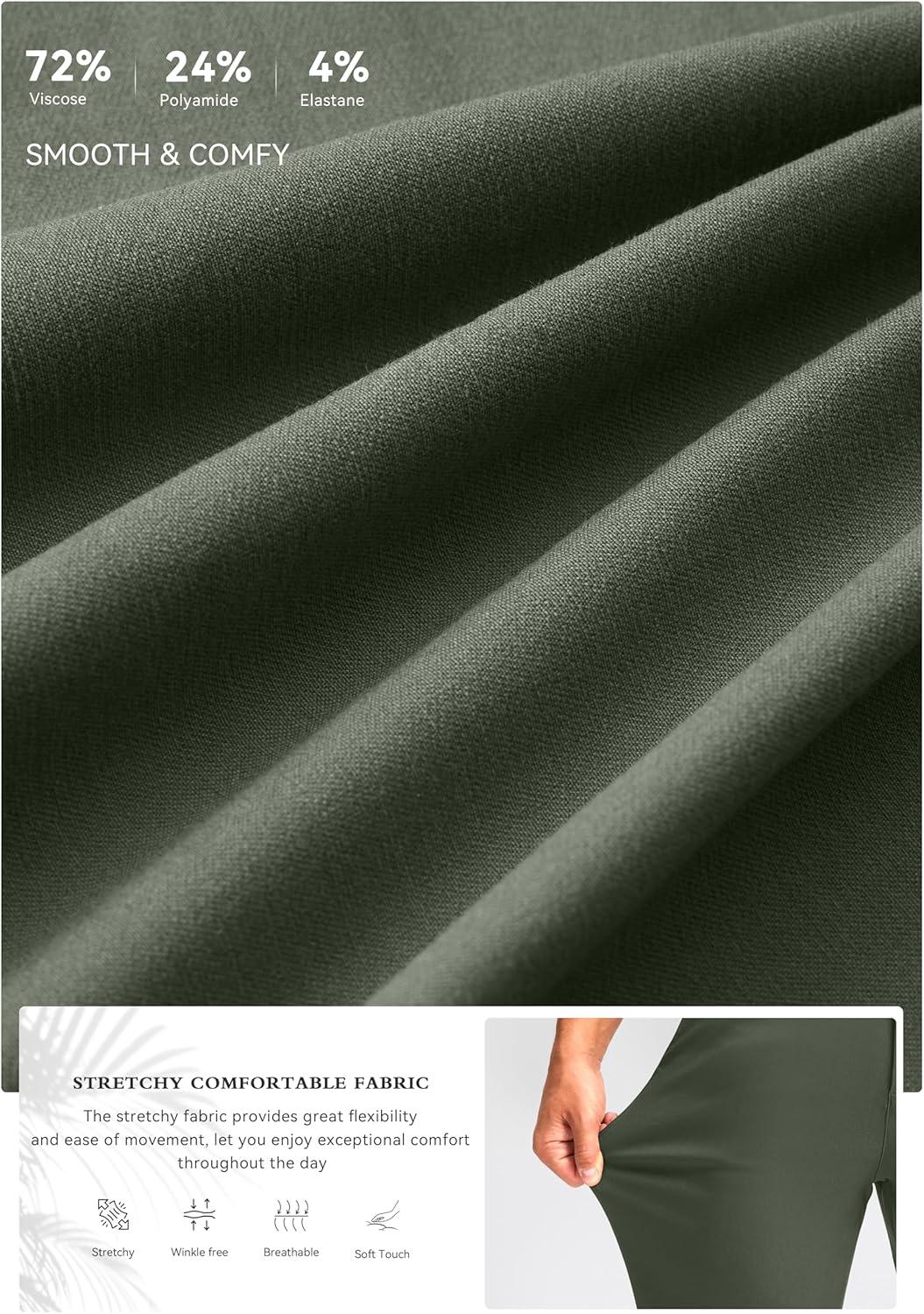 imageG Gradual Mens Golf Joggers Pants 4 Pockets with Belt Loops 28quot Stretch Slim Fit Dress Joggers for Men Casual TravelSage Green