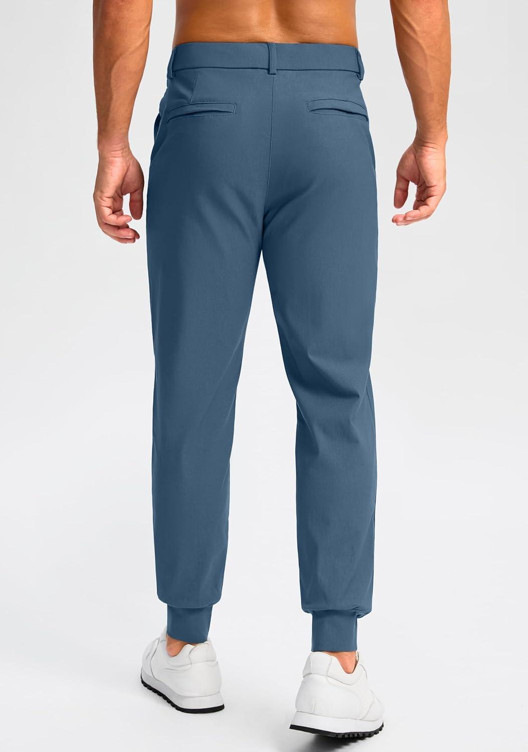 imageG Gradual Mens Golf Joggers Pants 4 Pockets with Belt Loops 28quot Stretch Slim Fit Dress Joggers for Men Casual TravelSlate Blue