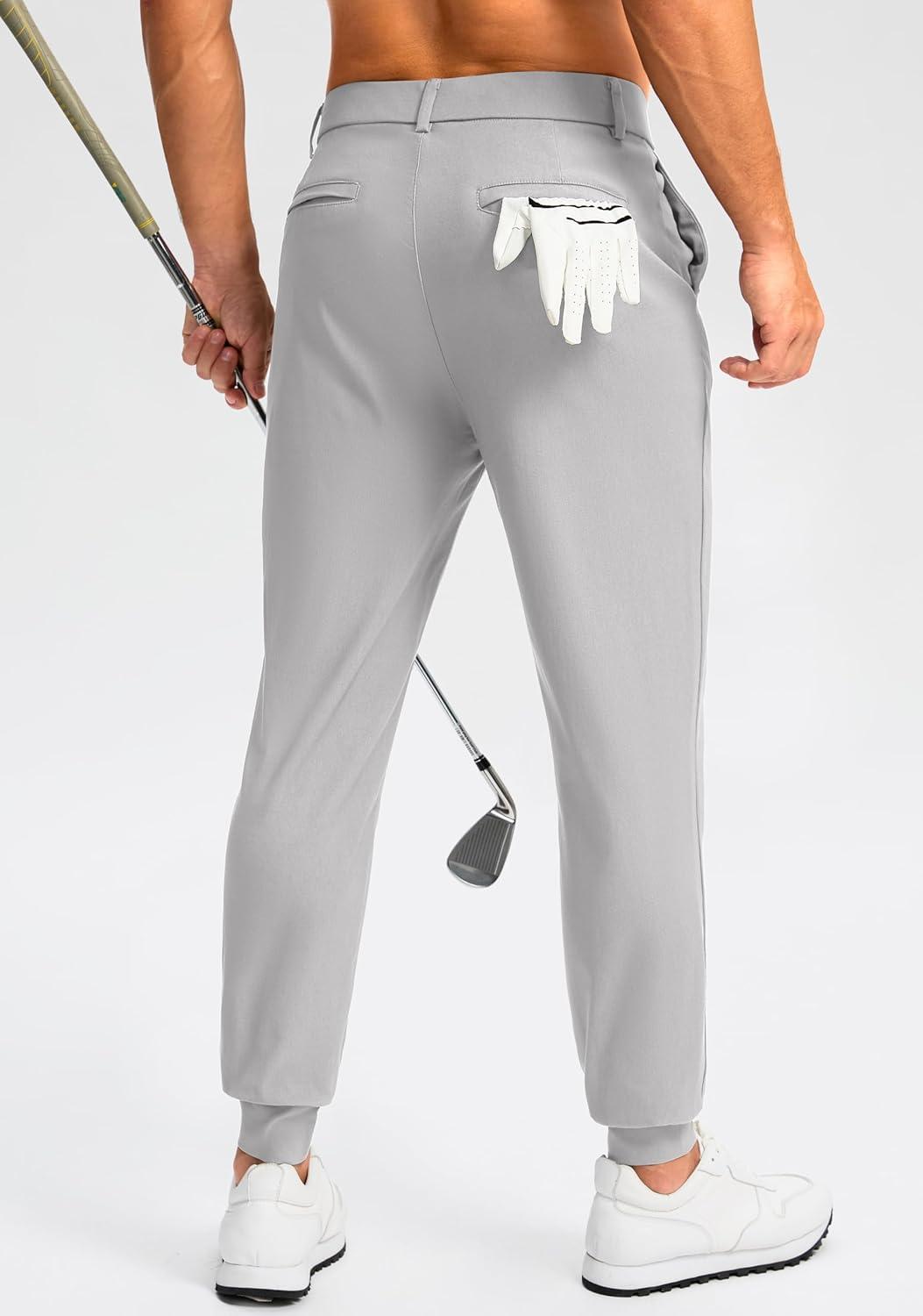 imageG Gradual Mens Golf Joggers Pants 4 Pockets with Belt Loops 28quot Stretch Slim Fit Dress Joggers for Men Casual TravelSleet