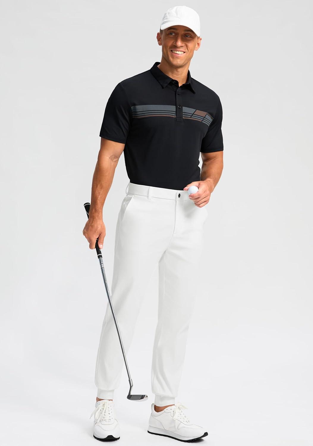 imageG Gradual Mens Golf Joggers Pants 4 Pockets with Belt Loops 28quot Stretch Slim Fit Dress Joggers for Men Casual TravelWhite