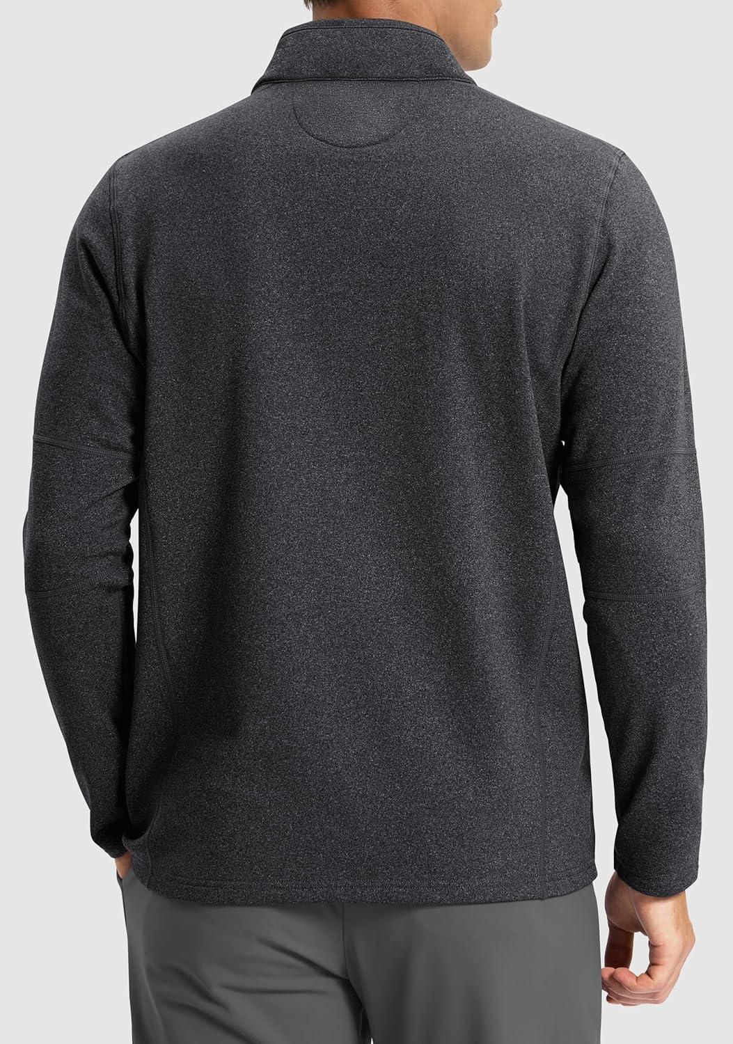 imageG Gradual Quarter Zip Pullover for Men Fleece Lined Sweatshirt Long Sleeve Winter Golf Shirt Mock Neck Polo Running SweaterBlack
