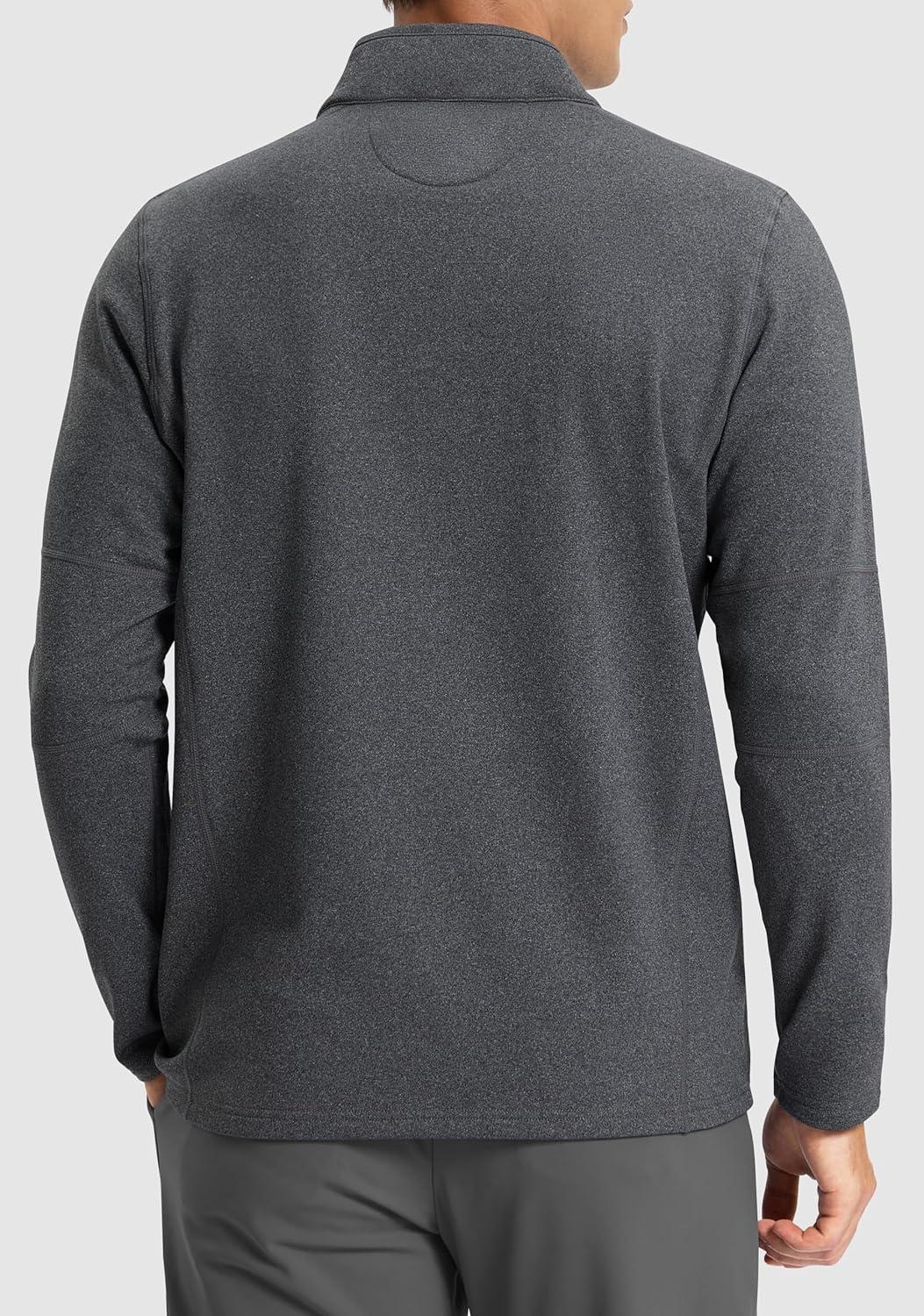 imageG Gradual Quarter Zip Pullover for Men Fleece Lined Sweatshirt Long Sleeve Winter Golf Shirt Mock Neck Polo Running SweaterCharcoal