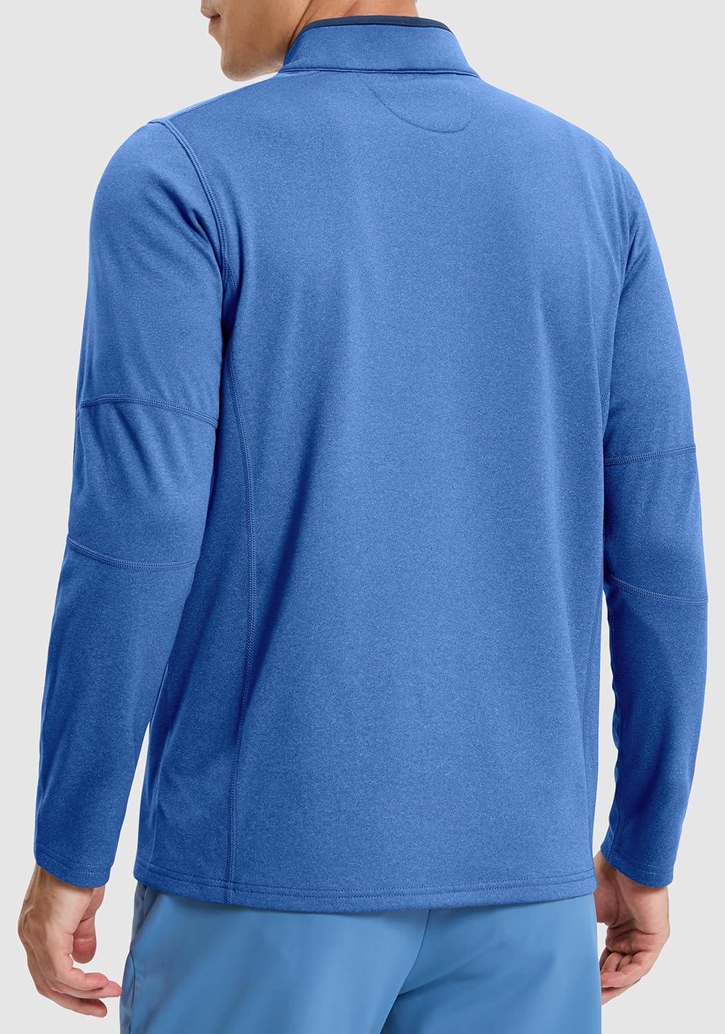 imageG Gradual Quarter Zip Pullover for Men Fleece Lined Sweatshirt Long Sleeve Winter Golf Shirt Mock Neck Polo Running SweaterRoyal Blue