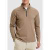 imageG Gradual Quarter Zip Pullover for Men Fleece Lined Sweatshirt Long Sleeve Winter Golf Shirt Mock Neck Polo Running SweaterBrown