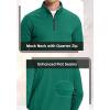 imageG Gradual Quarter Zip Pullover for Men Fleece Lined Sweatshirt Long Sleeve Winter Golf Shirt Mock Neck Polo Running SweaterForest Green