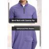 imageG Gradual Quarter Zip Pullover for Men Fleece Lined Sweatshirt Long Sleeve Winter Golf Shirt Mock Neck Polo Running SweaterSmoke Purple