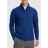 imageG Gradual Quarter Zip Pullover for Men Fleece Lined Sweatshirt Long Sleeve Winter Golf Shirt Mock Neck Polo Running SweaterVivid Blue