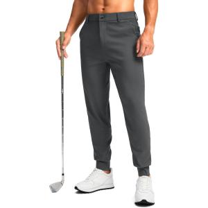 imageG Gradual Mens Golf Joggers Pants 4 Pockets with Belt Loops 28quot Stretch Slim Fit Dress Joggers for Men Casual TravelDeep Grey