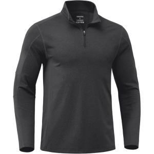 imageG Gradual Quarter Zip Pullover for Men Fleece Lined Sweatshirt Long Sleeve Winter Golf Shirt Mock Neck Polo Running SweaterBlack