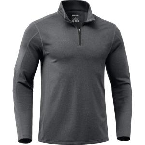 imageG Gradual Quarter Zip Pullover for Men Fleece Lined Sweatshirt Long Sleeve Winter Golf Shirt Mock Neck Polo Running SweaterCharcoal