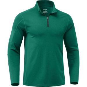 imageG Gradual Quarter Zip Pullover for Men Fleece Lined Sweatshirt Long Sleeve Winter Golf Shirt Mock Neck Polo Running SweaterForest Green