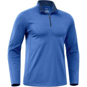 imageG Gradual Quarter Zip Pullover for Men Fleece Lined Sweatshirt Long Sleeve Winter Golf Shirt Mock Neck Polo Running SweaterRoyal Blue