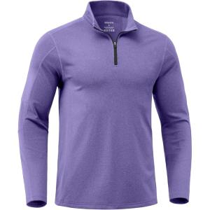 imageG Gradual Quarter Zip Pullover for Men Fleece Lined Sweatshirt Long Sleeve Winter Golf Shirt Mock Neck Polo Running SweaterSmoke Purple