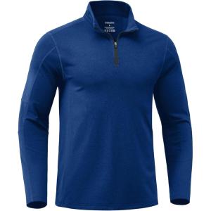 imageG Gradual Quarter Zip Pullover for Men Fleece Lined Sweatshirt Long Sleeve Winter Golf Shirt Mock Neck Polo Running SweaterVivid Blue