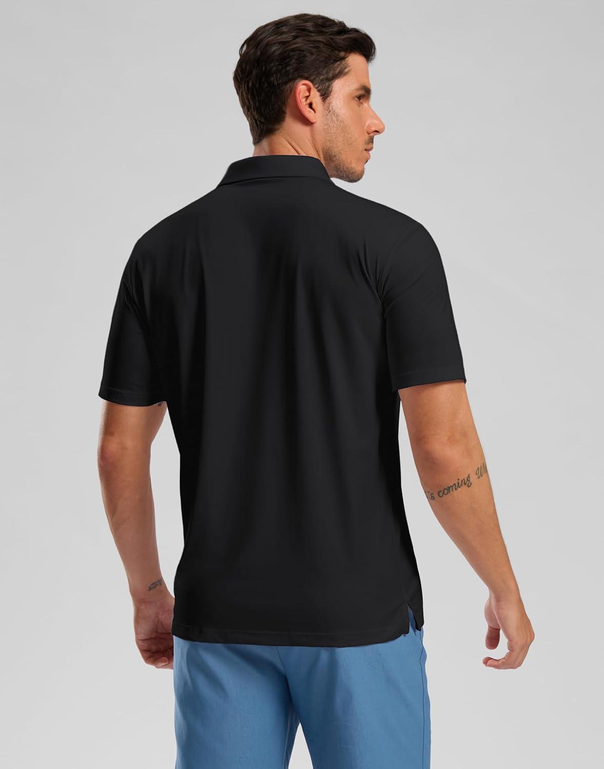 imageG Gradual Golf Shirts Short Sleeve Quick Dry Performance Moisture Wicking Collared Heather Polo Casual Athletic BusinessBlack