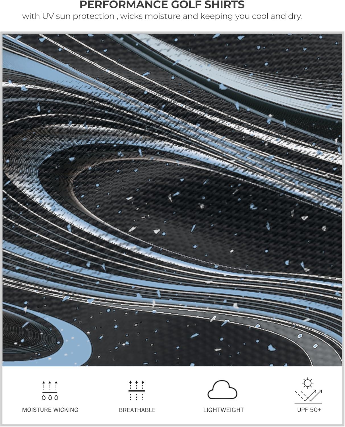 imageG Gradual Golf Shirts Short Sleeve Quick Dry Performance Moisture Wicking Collared Heather Polo Casual Athletic BusinessBlack Galaxy