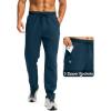 imageG Gradual Mens Fleece Lined Winter Pants with 3 Zipper Pockets Warm Athletic Joggers Workout Running Sweatpants for MenHeather Dark Cobalt Blue