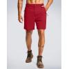 imageG Gradual Mens Hiking Shorts 7quot9quot Lightewight Casual Shorts for Men Quick Dry Stretch Golf Shorts with 3 Zipper PocketsRed