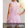 imageG Gradual Tennis Dress for Women Golf Outfits with Shorts and Pockets Sleeveless Active Exercise Athletic Dresses for WomenPink Houndstooth