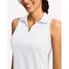 imageG Gradual Womens Golf Shirt Sleeveless Lightweight V Neck Tennis Polo Shirts with Collar Quick Dry Athletic Tops for WomenAwhite
