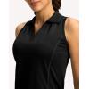 imageG Gradual Womens Golf Shirt Sleeveless Lightweight V Neck Tennis Polo Shirts with Collar Quick Dry Athletic Tops for WomenBlack