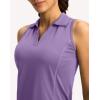 imageG Gradual Womens Golf Shirt Sleeveless Lightweight V Neck Tennis Polo Shirts with Collar Quick Dry Athletic Tops for WomenLavender