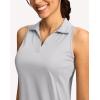 imageG Gradual Womens Golf Shirt Sleeveless Lightweight V Neck Tennis Polo Shirts with Collar Quick Dry Athletic Tops for WomenLight Grey