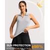 imageG Gradual Womens Golf Shirt Sleeveless Lightweight V Neck Tennis Polo Shirts with Collar Quick Dry Athletic Tops for WomenLight Grey