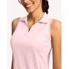 imageG Gradual Womens Golf Shirt Sleeveless Lightweight V Neck Tennis Polo Shirts with Collar Quick Dry Athletic Tops for WomenPink