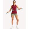 imageG Gradual Womens Golf Shirt Sleeveless Lightweight V Neck Tennis Polo Shirts with Collar Quick Dry Athletic Tops for WomenRed