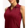 imageG Gradual Womens Golf Shirt Sleeveless Lightweight V Neck Tennis Polo Shirts with Collar Quick Dry Athletic Tops for WomenRed