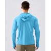 imageMens Sun Protection Hoodie Shirt UPF 50 Long Sleeve Fishing Rash Guard UV SPF Summer Lightweight Hiking Shirt for MenBlue