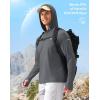 imageMens Sun Protection Hoodie Shirt UPF 50 Long Sleeve Fishing Rash Guard UV SPF Summer Lightweight Hiking Shirt for MenDark Grey