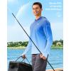 imageMens Sun Protection Hoodie Shirt UPF 50 Long Sleeve Fishing Rash Guard UV SPF Summer Lightweight Hiking Shirt for MenGradient Blue White
