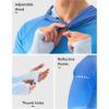 imageMens Sun Protection Hoodie Shirt UPF 50 Long Sleeve Fishing Rash Guard UV SPF Summer Lightweight Hiking Shirt for MenGradient Blue White