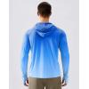 imageMens Sun Protection Hoodie Shirt UPF 50 Long Sleeve Fishing Rash Guard UV SPF Summer Lightweight Hiking Shirt for MenGradient Blue White
