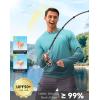 imageMens Sun Protection Hoodie Shirt UPF 50 Long Sleeve Fishing Rash Guard UV SPF Summer Lightweight Hiking Shirt for MenGradient Green Grey