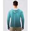 imageMens Sun Protection Hoodie Shirt UPF 50 Long Sleeve Fishing Rash Guard UV SPF Summer Lightweight Hiking Shirt for MenGradient Green Grey