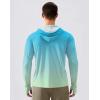 imageMens Sun Protection Hoodie Shirt UPF 50 Long Sleeve Fishing Rash Guard UV SPF Summer Lightweight Hiking Shirt for MenGradient Green Yellow