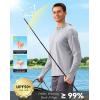 imageMens Sun Protection Hoodie Shirt UPF 50 Long Sleeve Fishing Rash Guard UV SPF Summer Lightweight Hiking Shirt for MenLight Grey