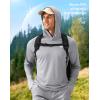 imageMens Sun Protection Hoodie Shirt UPF 50 Long Sleeve Fishing Rash Guard UV SPF Summer Lightweight Hiking Shirt for MenLight Grey