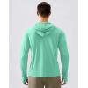 imageMens Sun Protection Hoodie Shirt UPF 50 Long Sleeve Fishing Rash Guard UV SPF Summer Lightweight Hiking Shirt for MenMint Green