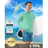 imageMens Sun Protection Hoodie Shirt UPF 50 Long Sleeve Fishing Rash Guard UV SPF Summer Lightweight Hiking Shirt for MenMint Green
