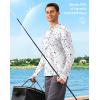 imageMens Sun Protection Hoodie Shirt UPF 50 Long Sleeve Fishing Rash Guard UV SPF Summer Lightweight Hiking Shirt for MenWhite Colored Dots