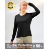 imageWomens UPF 50 Sun Shirts Long Sleeve UV Protection Rash Guard Lightweight Quick Dry Workout Hiking Tops for WomenBlack