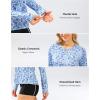 imageWomens UPF 50 Sun Shirts Long Sleeve UV Protection Rash Guard Lightweight Quick Dry Workout Hiking Tops for WomenBlue Gradient Leaves