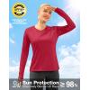 imageWomens UPF 50 Sun Shirts Long Sleeve UV Protection Rash Guard Lightweight Quick Dry Workout Hiking Tops for WomenDark Red