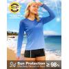 imageWomens UPF 50 Sun Shirts Long Sleeve UV Protection Rash Guard Lightweight Quick Dry Workout Hiking Tops for WomenGradient Blue White