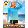 imageWomens UPF 50 Sun Shirts Long Sleeve UV Protection Rash Guard Lightweight Quick Dry Workout Hiking Tops for WomenGradient Green Yellow