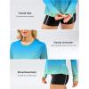 imageWomens UPF 50 Sun Shirts Long Sleeve UV Protection Rash Guard Lightweight Quick Dry Workout Hiking Tops for WomenGradient Green Yellow